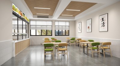 现代公司食堂3D模型下载